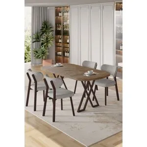 Axton - Atlantic Pine, Grey Atlantic Pine
Grey Dining Table &amp; Chairs Set (5 Pieces)