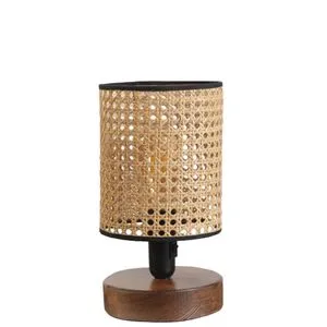Ayça Ceviz Rattan Abajurlu Masa Lambası