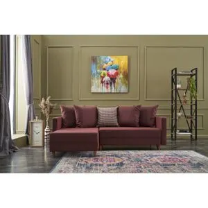 Aydam Left - Claret Red Claret Red Corner Sofa-Bed