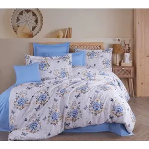 Aylin Blue
White
Brown Ranforce Single Quilt Cover Set (EU) (IT)