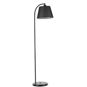 Azra Siyah Pramit Hasır Siyah Abajurlu Lambader Black Floor Lamp