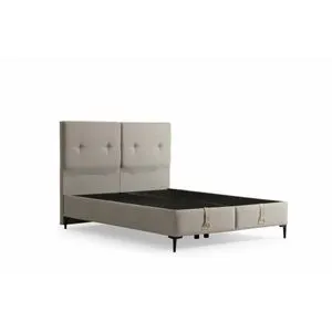 Bade 90 x 190 - Beige Beige Single Bed Base & Headboard