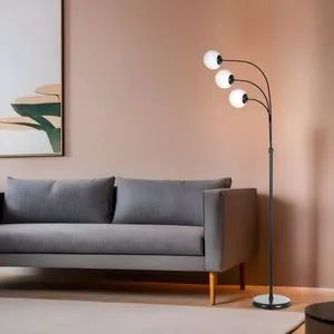 Badi 3 Lü Crno-Belo Stakleno Lambader