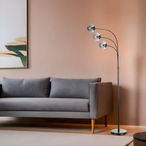 Badi 3 Lü Siyah Füme Camlı Lambader Black
Fume Floor Lamp