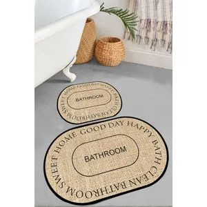 Baindos - Beige Beige Bathmat Set (2 Pieces)