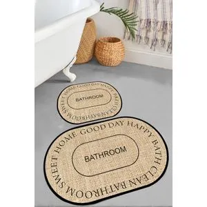 Baindos - Beige Beige Bathmat Set (2 Pieces)