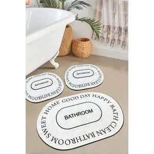 Baindos - Ecru Ecru Bathmat Set (3 Pieces)