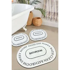 Baindos - Ecru Ecru Bathmat Set (3 Pieces)