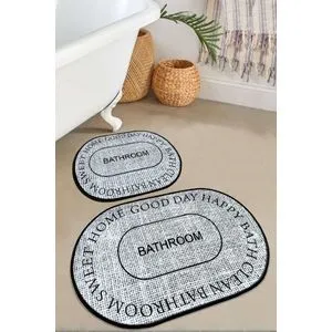 Baindos - Grey Grey Bathmat Set (2 Pieces)