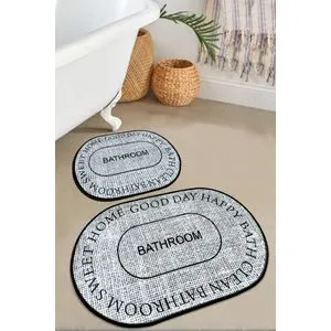 Baindos - Grey Grey Bathmat Set (2 Pieces)