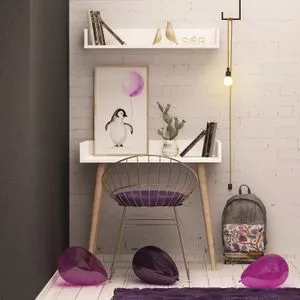 Ballony White Study Desk