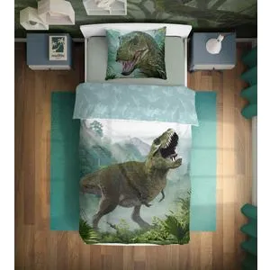 Baloo Posteljina za decu Dino T-Rex  Zeleni 160x200+70x80cm