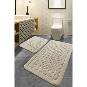 Bambi - Set Bež Kupatilskih Prostirača (2 Komada)