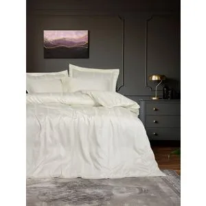 Bamboo Stripe - Ecru Ecru Bamboo Double Quilt Cover Set