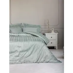 Bamboo Stripe - Mint Mint Bamboo Double Quilt Cover Set