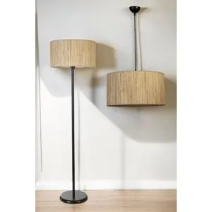 Bambu 010 Avize Lambader Siyah 2 Li Set Beige
Black Chandelier & Floor Lamp Set