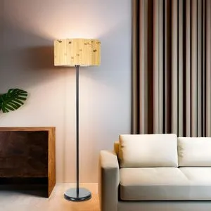 Bambu 02 Abajurlu Crni Lambader