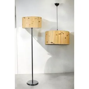 Bambu 02 Avize Lambader 2 Li Set Wooden
Black Chandelier & Floor Lamp Set