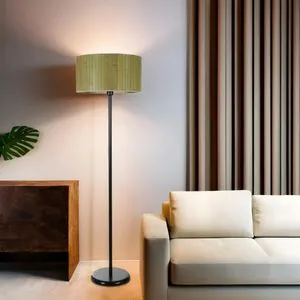 Bambu 03 Abajurlu Crni Lambader