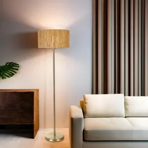 Bambu 07 Abajurlu Lambader Eskitme Oak Gold