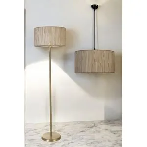 Bambu 09 Avize Lambader 2 Li Set Mink
Gold Chandelier & Floor Lamp Set