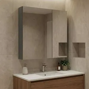 Bari 60 - 664 Matte Anthracite Bathroom Cabinet With Mirror