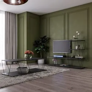 Basak - Anthracite Anthracite
Black Living Room Furniture Set