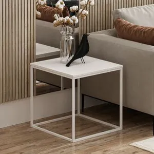 Basak - White White Side Table