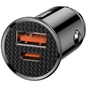 Baseus Autopunjač Usb A/Type C 30W crna