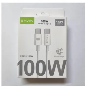 Bavin kabl 100W 1m type-C na type-C bela