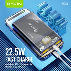 Bavin Power bank 10 000mAh 22.5W - PC002 crna