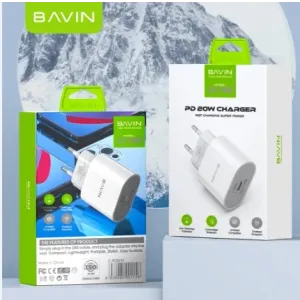 Bavin punjač 20W USB-C + kabl type-C 60W bela
