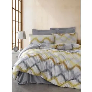 Beat - Sivi i Žuti Jednobojni Set Posteljine