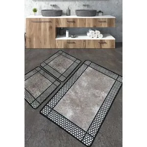 Beja Set Tepihâ za Kupatilo u Višebojnoj (3 Komada)