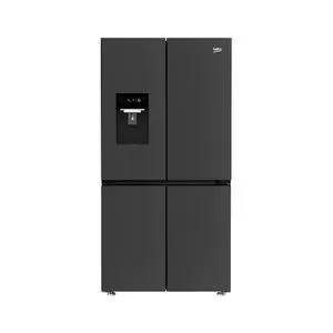 Beko GN1426240ZDXBRN Side by side frižider, Neo Frost, Visina 182 cm, Širina 90.8 cm, Crni Inox