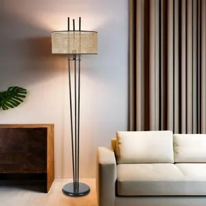 Belen Crni Lambader sa Rattan Abajurnom