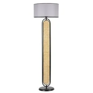 Belinda Crni i Sivi Silindrični Hasir Lampadar