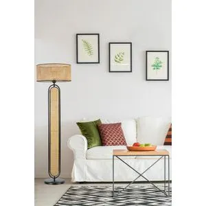 Belinda Crni Silindrični Rattan Lambader