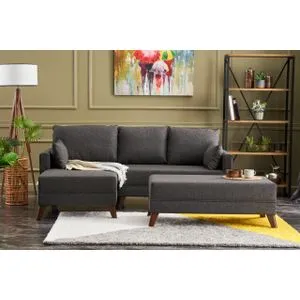 Bella Mini Ugaona Sofa na Razvlačenje Levo - Antracit