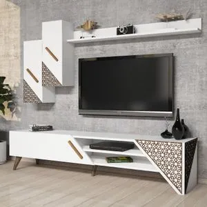 Beril - White White TV Unit