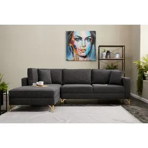 Berlin Left - Anthracite, Gold AnthraciteGold Corner Sofa