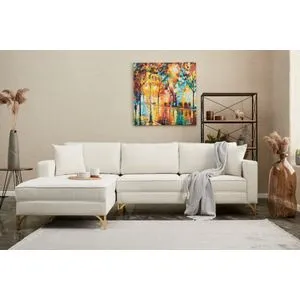 Berlin Left - Cream, Gold CreamGold Corner Sofa