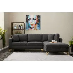 Berlin Right - Anthracite, Gold AnthraciteGold Corner Sofa