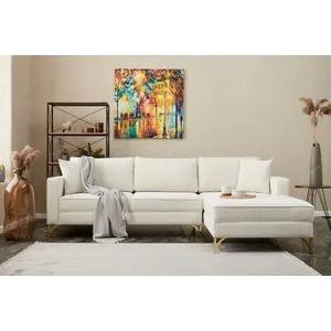 Berlin Right - Cream, Gold CreamGold Corner Sofa