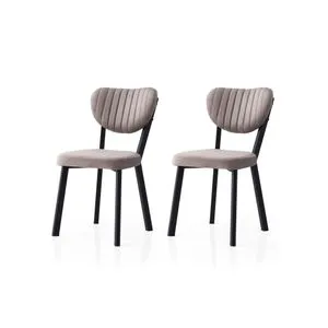 Beta - 834 V2 Black 
Mink Chair Set (2 Pieces)