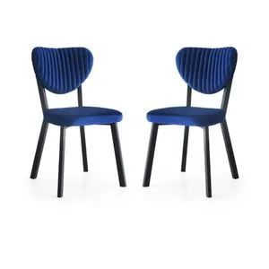 Beta - 837 Navy Blue Chair Set (2 Pieces)