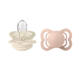 BIBS Supreme silicone Blush &amp; Ivory 0-6M