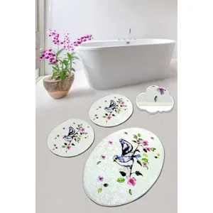 Bird Nest Multicolor Bathmat Set (3 Pieces)