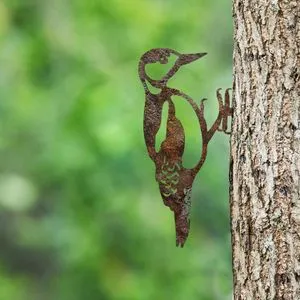 Bird On The Branch 01 - Brown Brown Decorative Garden Object