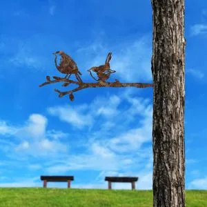 Bird On The Branch 03 - Brown Brown Decorative Garden Object